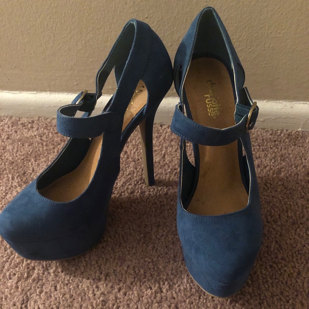 Charlotte Russe blue suede heels